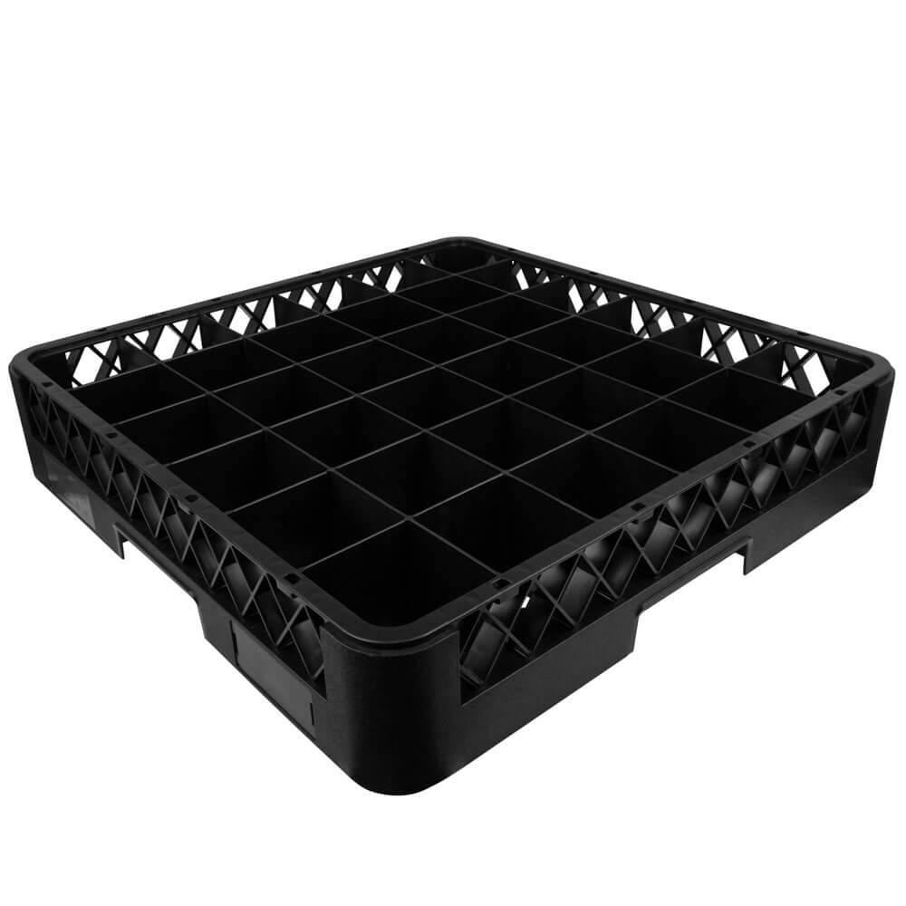 36-compartment glass rack base, black - 50x50x10cm