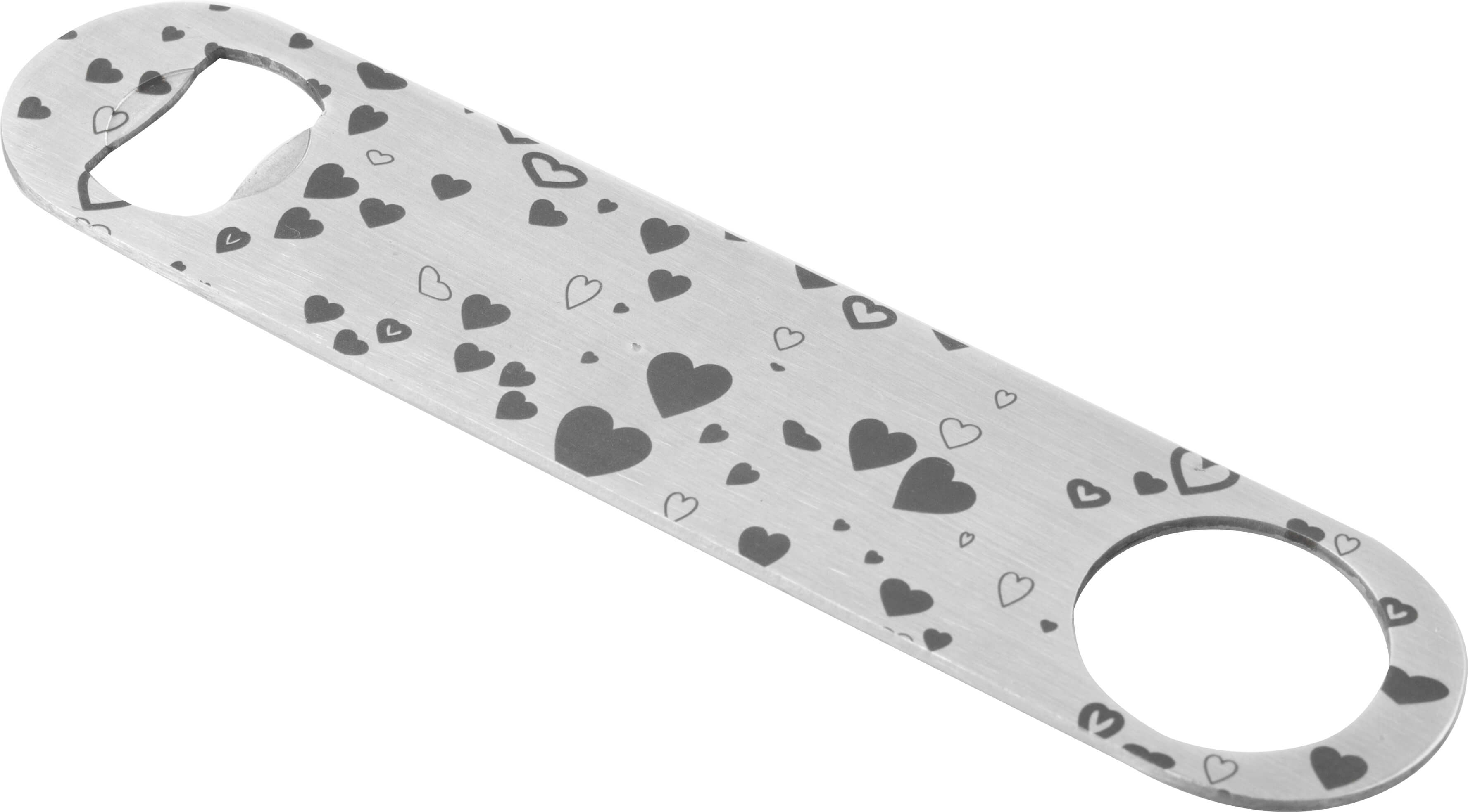 Speed opener, stainless steel - edition: flying hearts