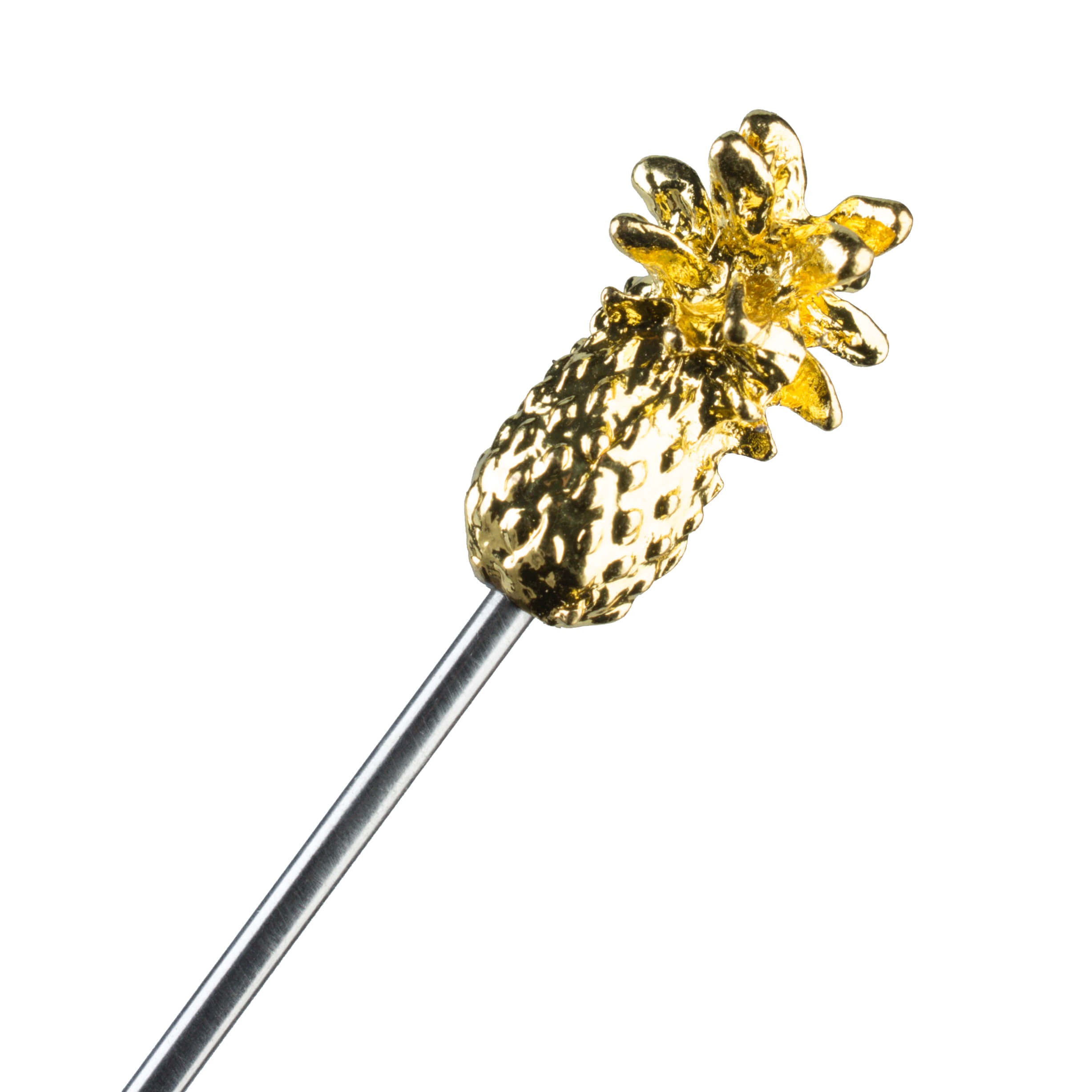 Cocktail skewer, metal - pineapple gold-colored (10 pcs.)