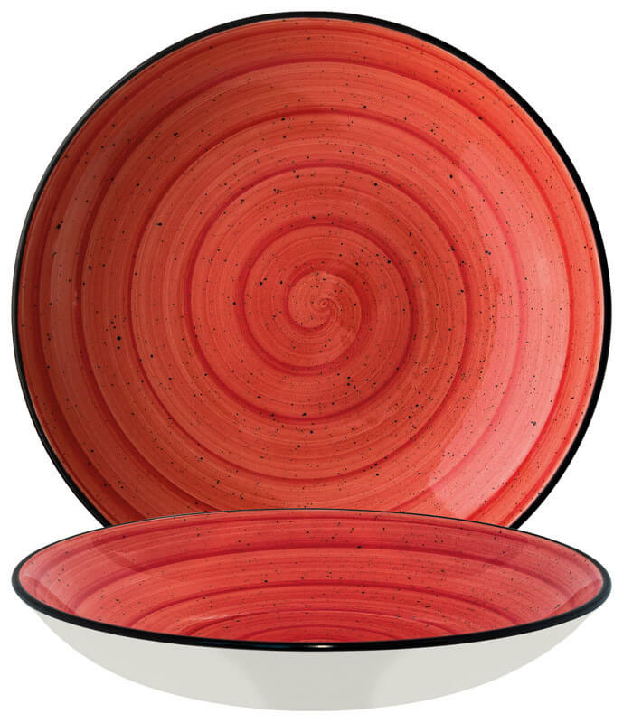 Bonna Aura Passion Bloom Deep plate 23cm red - 6 pcs.