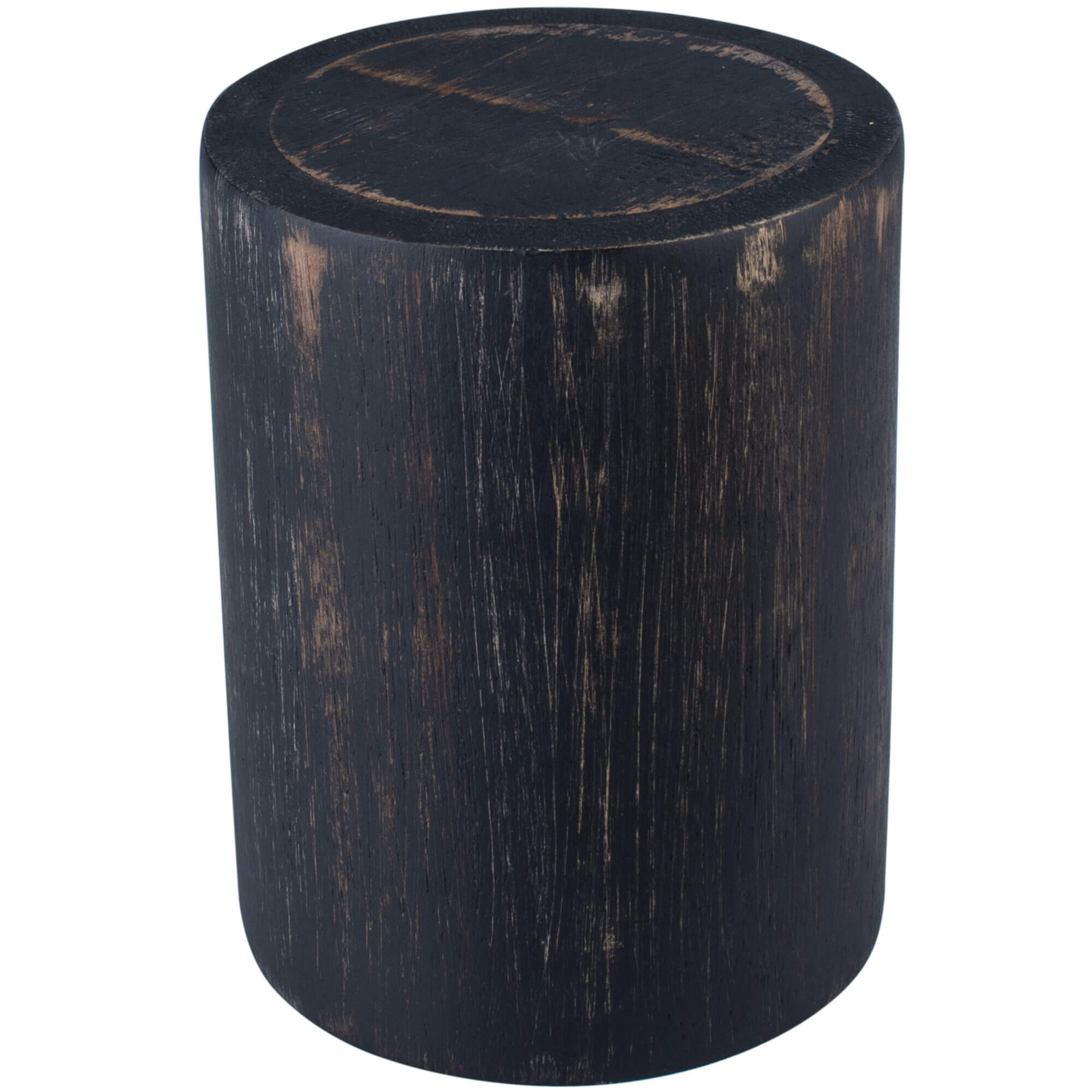 Cutlery holder acacia wood black/washed - 10x13,2cm