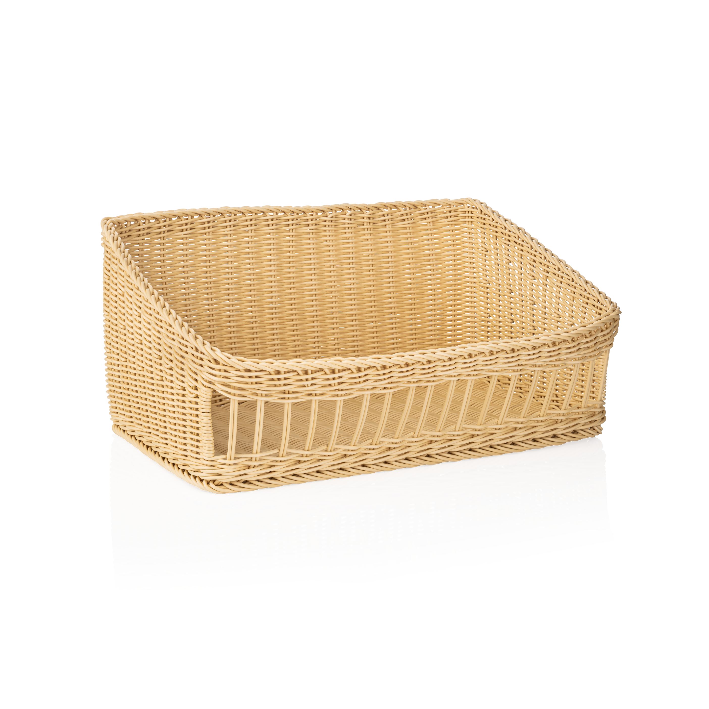 Basket polypropylene light beige - 60x40x16/27cm Basket polypropylene light beige - 60x40x16/27cm