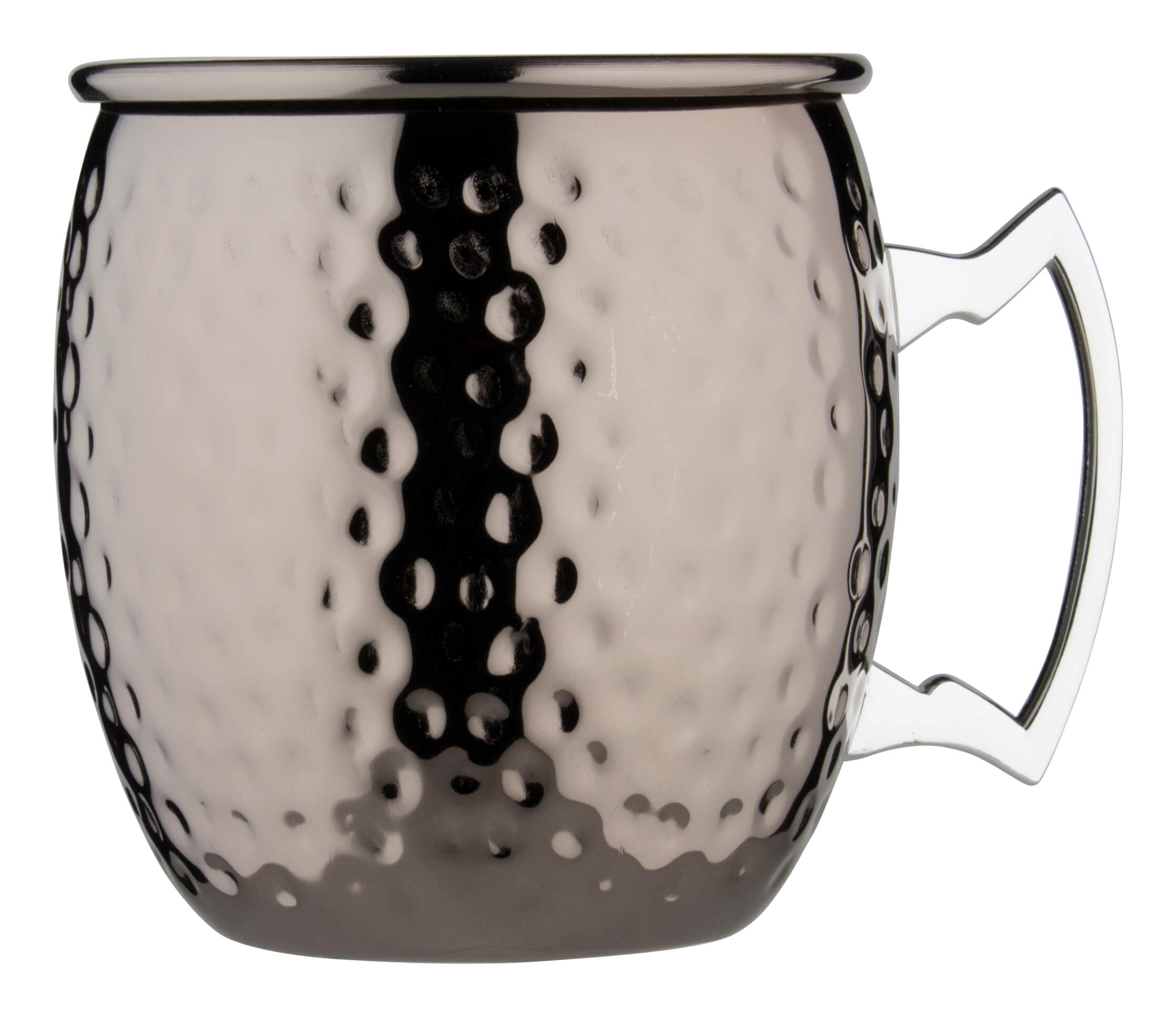 Stainless steel mug Moscow Mule, gunmetal black, hammered - 550ml