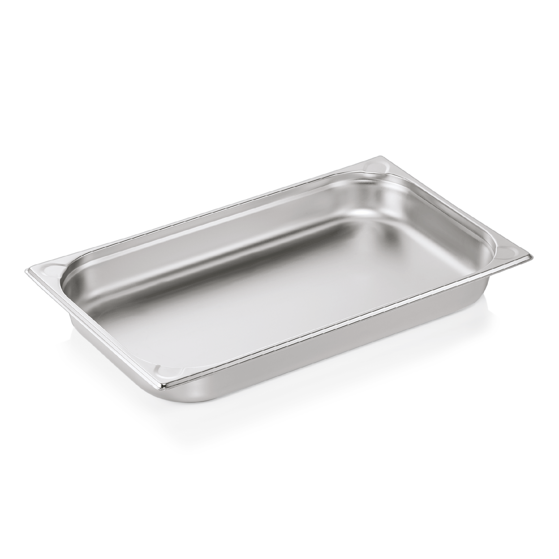 GN 1/1 container, U-shaped corners, CNS - H 6,5cm (GN CORE series)