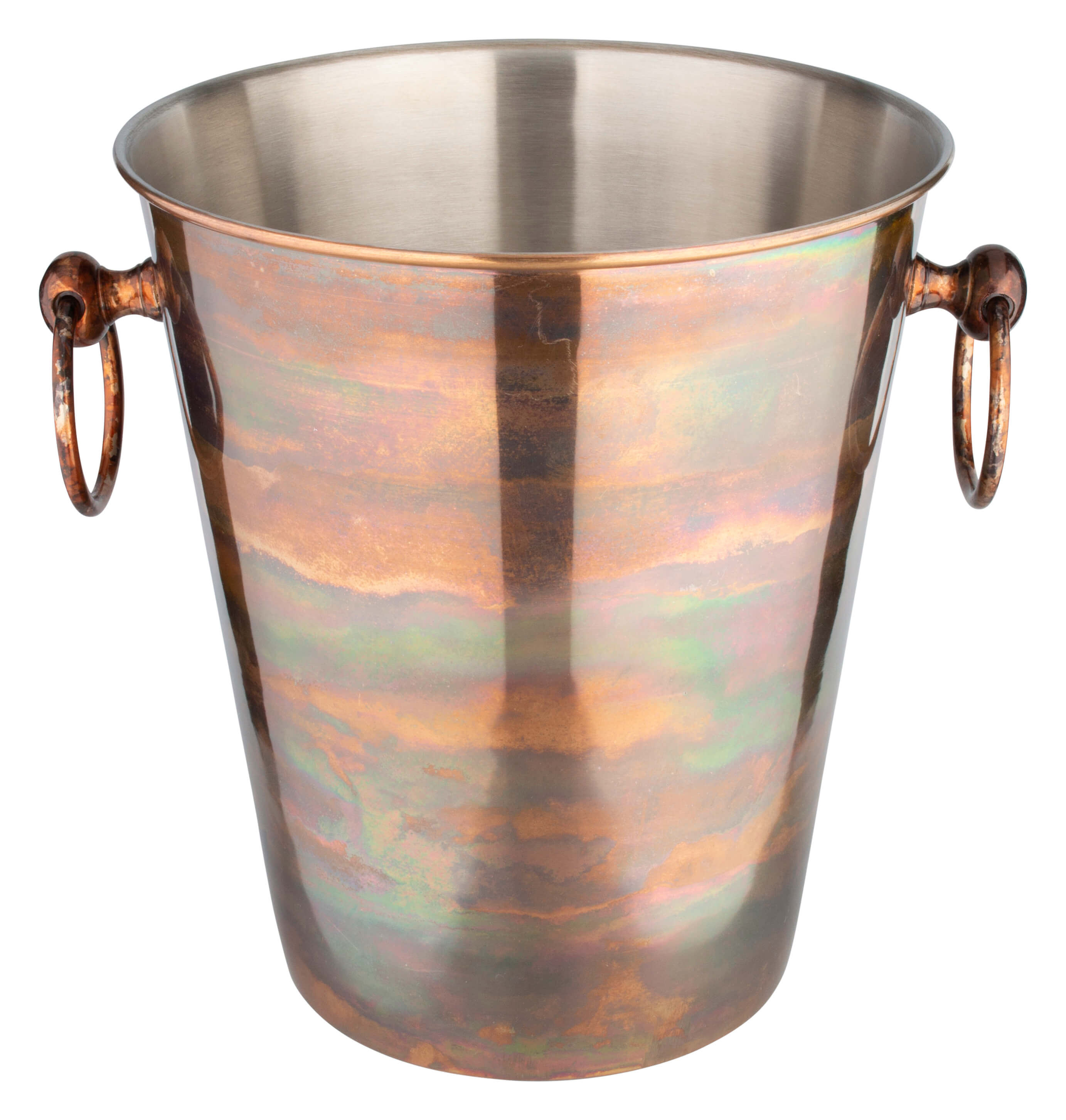 Champagne bucket, stainless steel, copper vintage look - 20cm