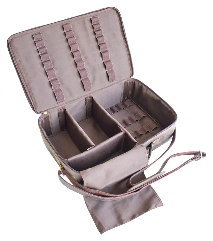 Bartender kit, Prime Bar - brown leather bag with bar tools (Tin in Tin)