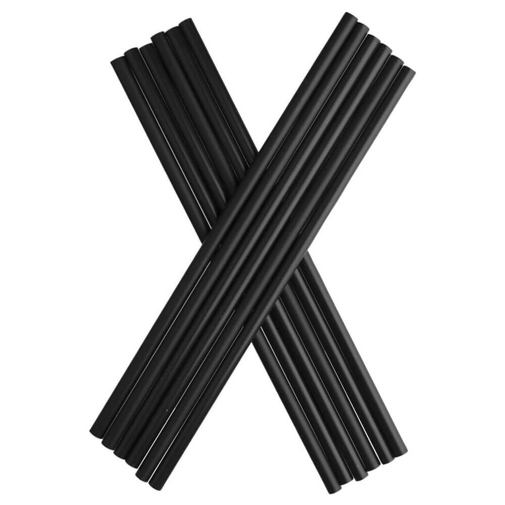 Drinking straws, plastic re-usable (6x200mm) - black (135 pcs.)