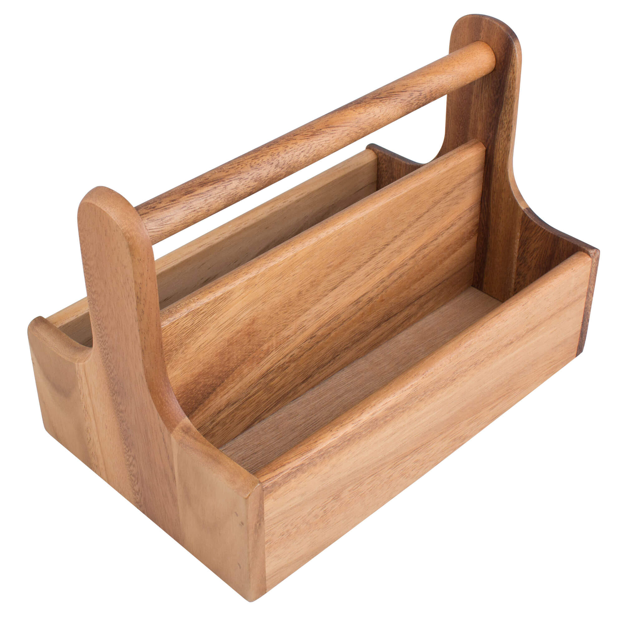 Table Caddy / Bar Organizer, wood, brown - 25x16x17,5cm