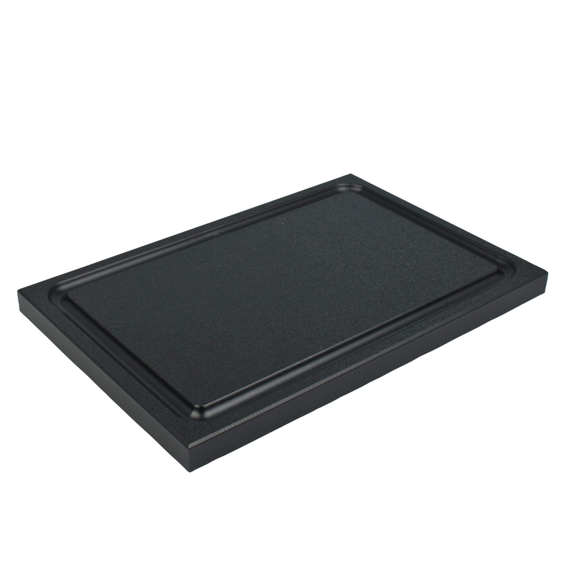 Cutting board with juice groove, HDPE black - 29,5x19,5cm