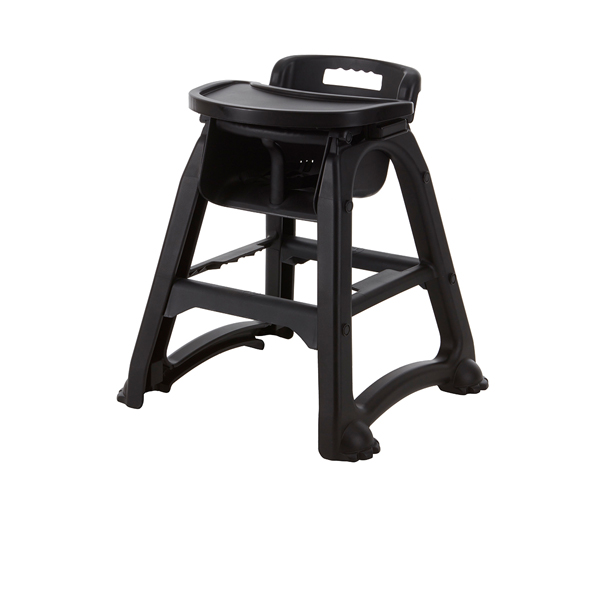Stackable high chair, PP - black Stackable high chair, PP - black