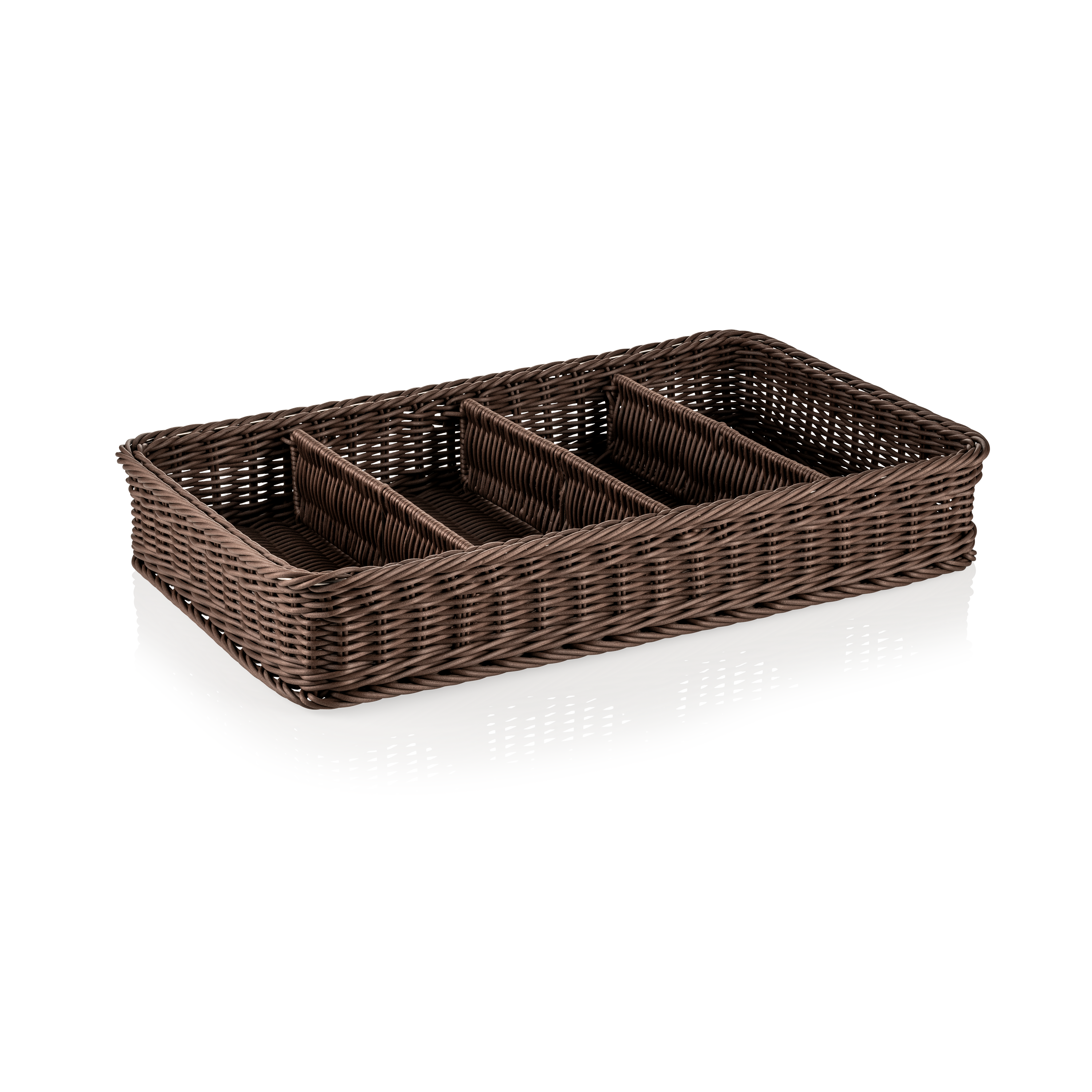 Cutlery basket, polypropylene, brown, 53x32.5x9 cm (GN 1/1) Cutlery basket, polypropylene, brown, 53x32.5x9 cm (GN 1/1)