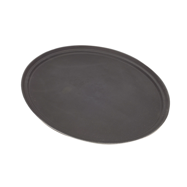 Oval serving tray, polypropylene non-slip, black - 56,5x68,6cm Oval serving tray, polypropylene non-slip, black - 56,5x68,6cm