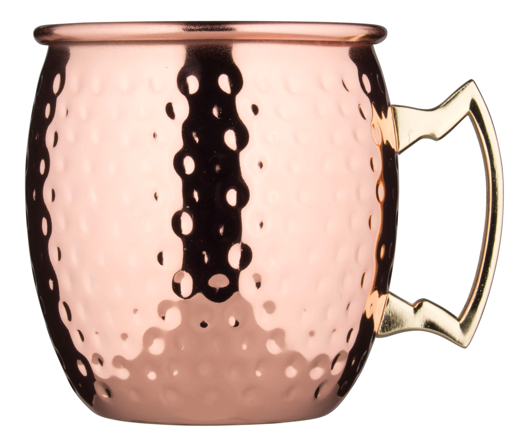 Stainless steel mug Moscow Mule, copper colored, hammered - 550ml