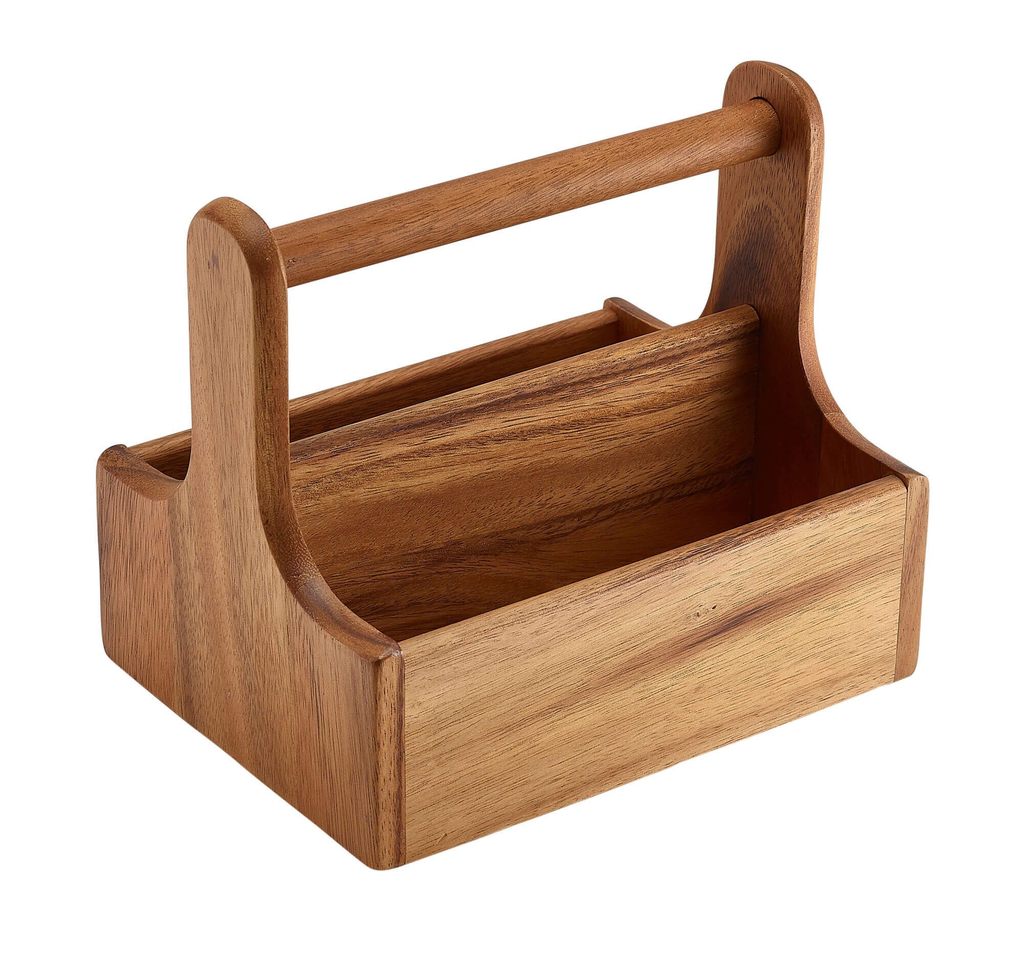 Table Caddy / Bar Organizer, wood, natural - 20x15,4x18cm