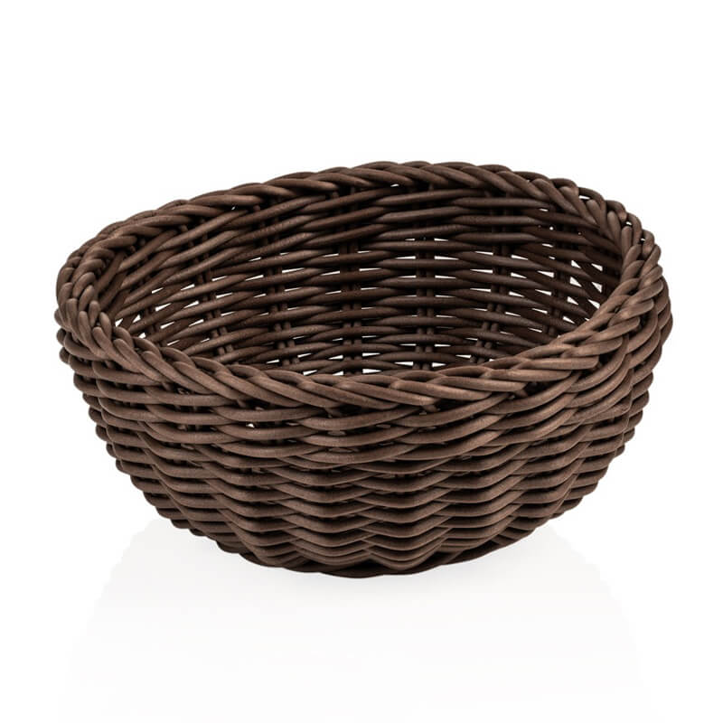 Round basket, brown polypropylene - various sizes