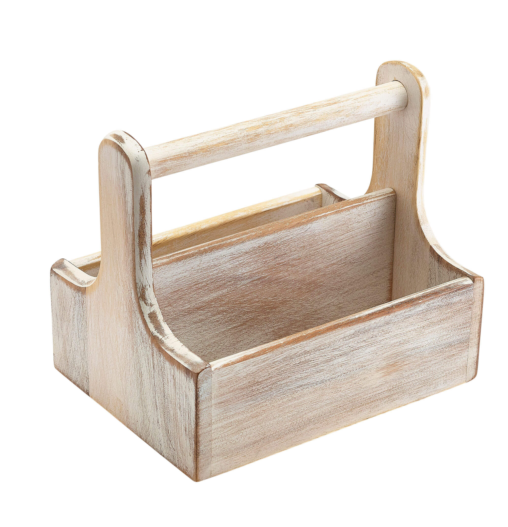 Table Caddy / Bar Organizer, wood, white - 20x15,4x18cm