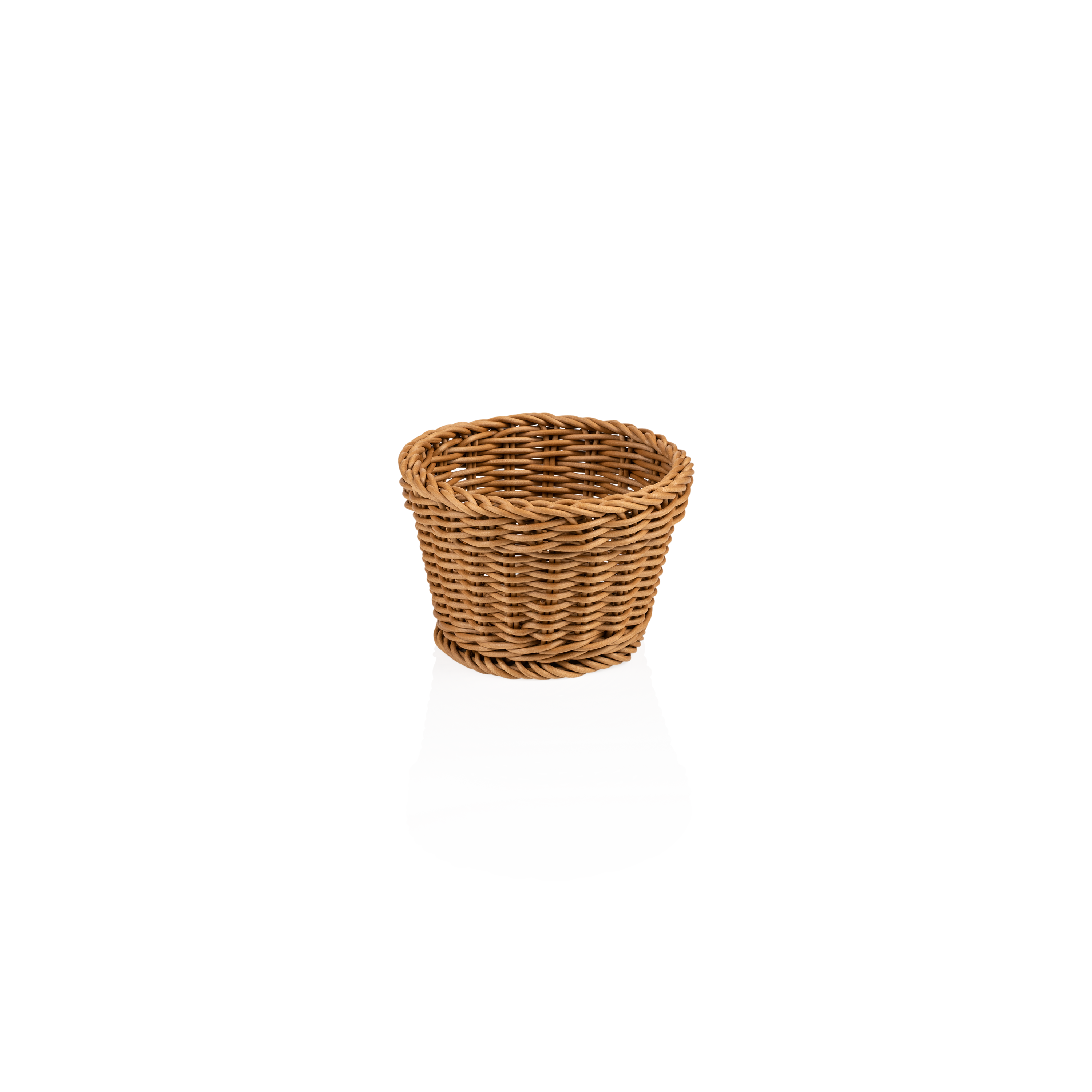 Round basket, polypropylene, beige - 13x10cm