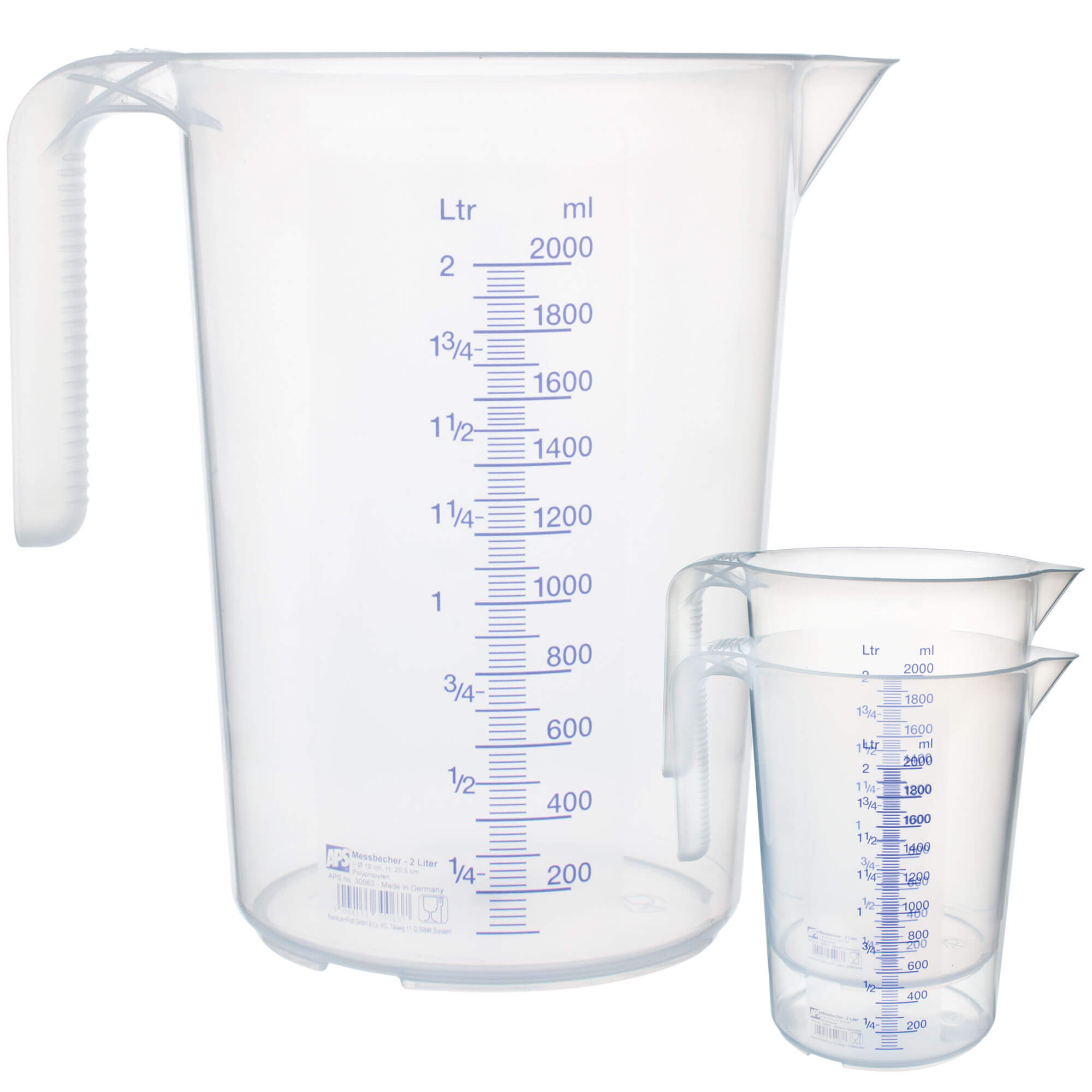 Measuring cup, stackable, PP - scale up to 2000ml