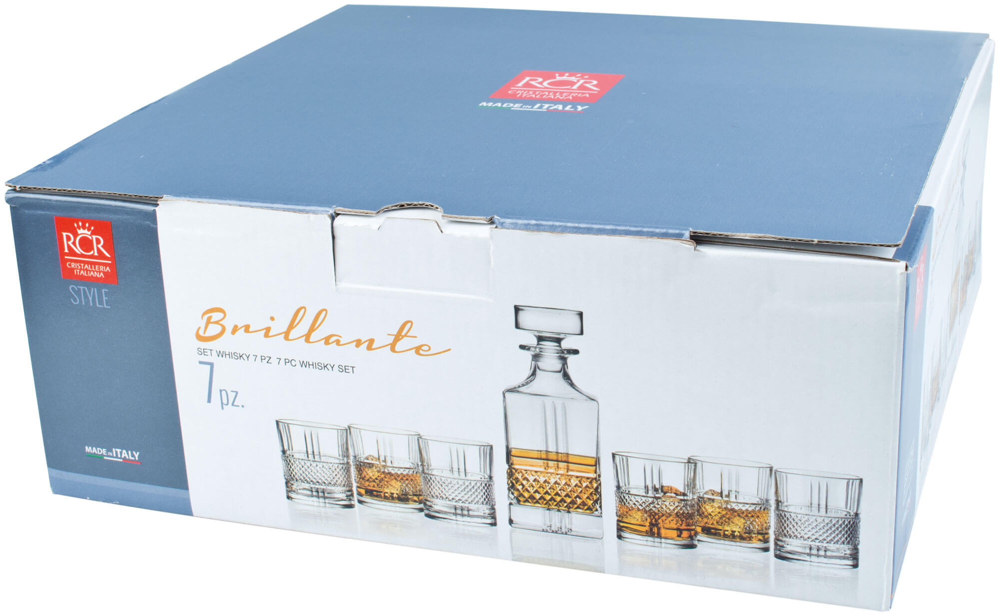 Whisky Set Brillante, RCR - 1 carafe + 6 tumbler