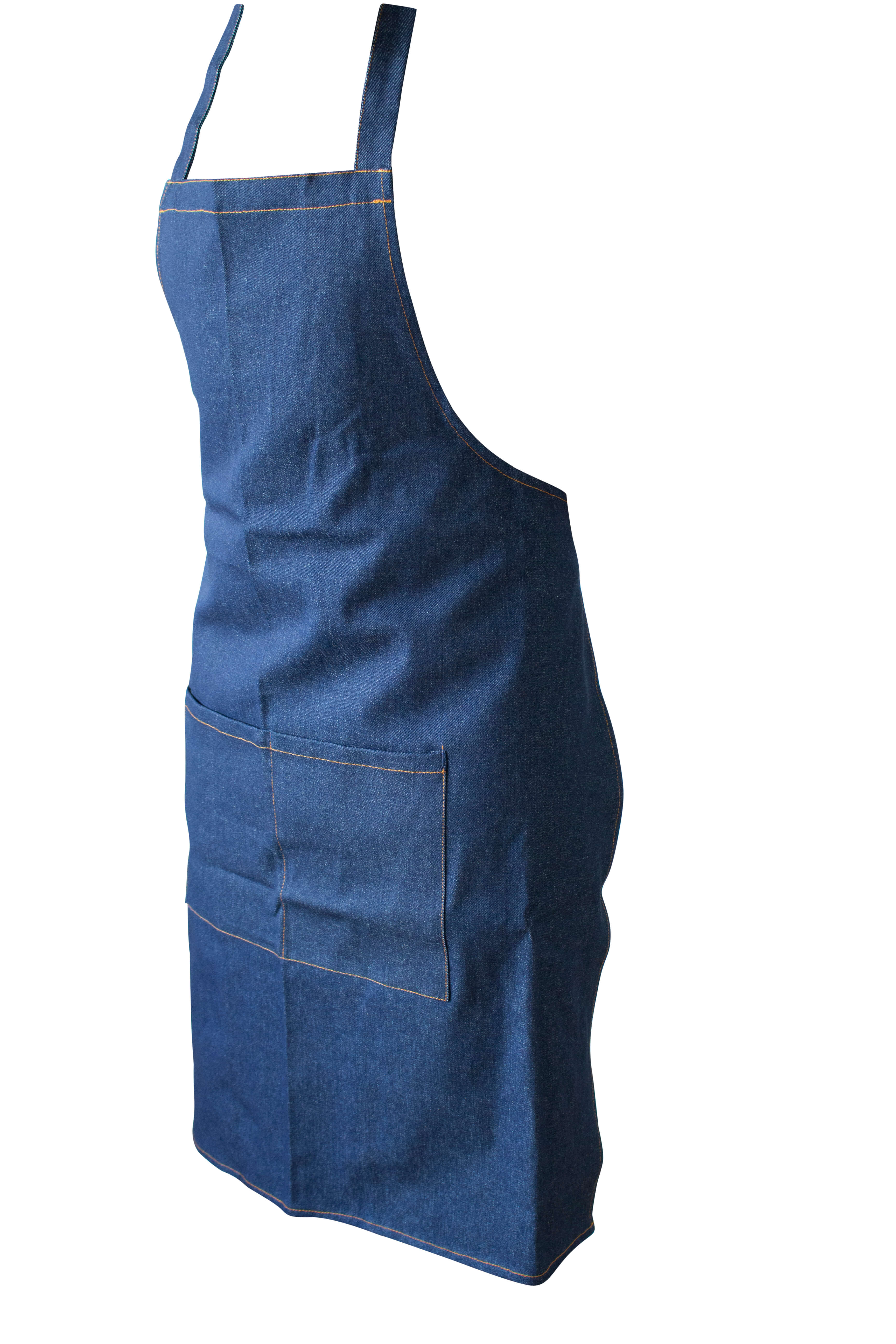 Bib apron, Jeans, 90x70cm - dark blue