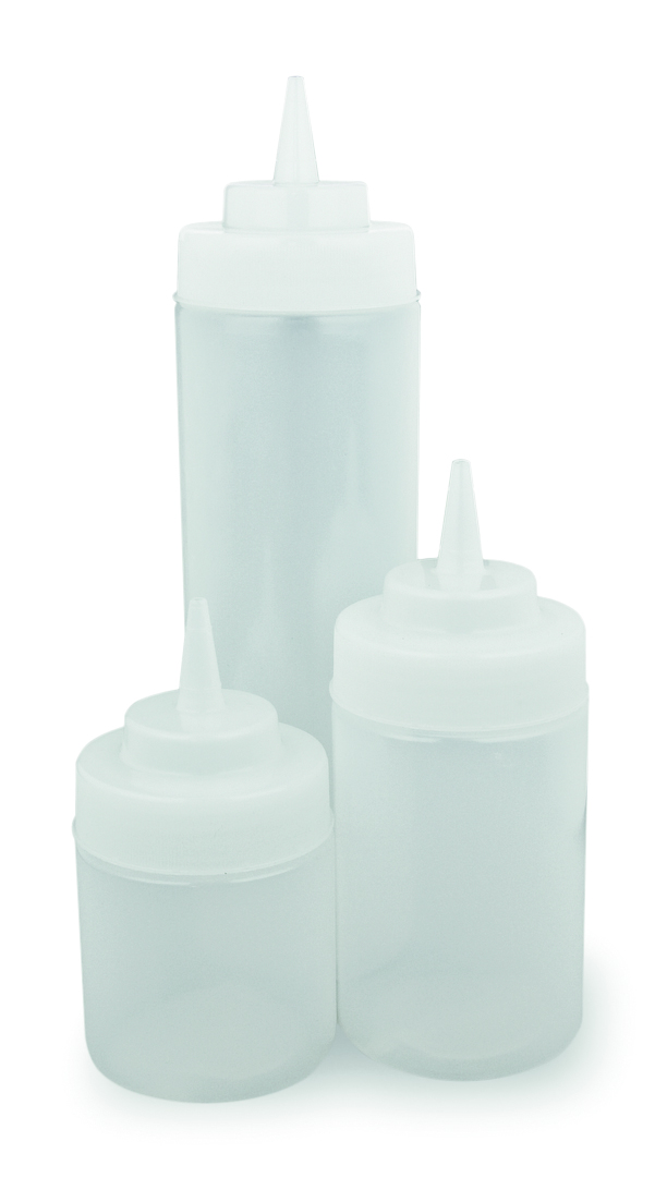 Squeeze bottle transparent, wide mouth (230ml)