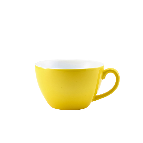 Milk coffee cup porcelain yellow – 340 ml (6 pcs.)