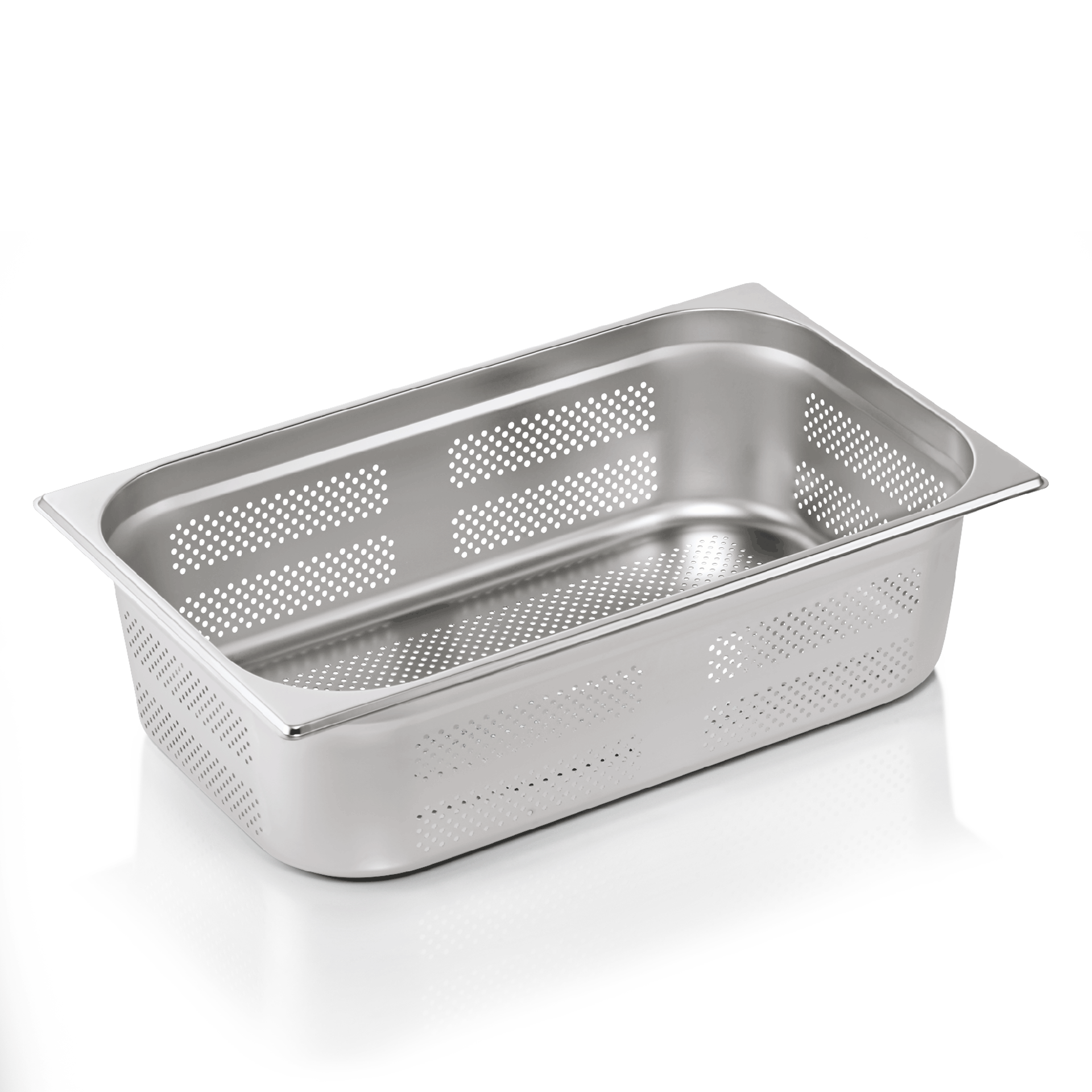 GN 1/1 container, side & bottom perforated, CNS, GN ESSENTIALS - 15cm (6 pcs.)