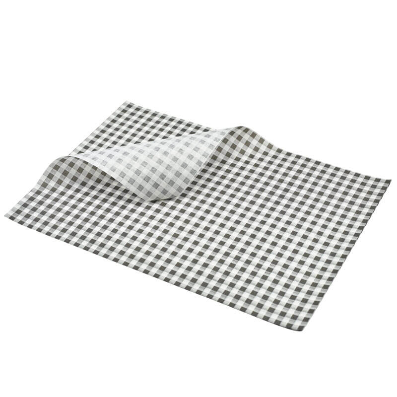 Greaseproof Paper, Black Gingham Print - 35x25cm (1000 pcs.)