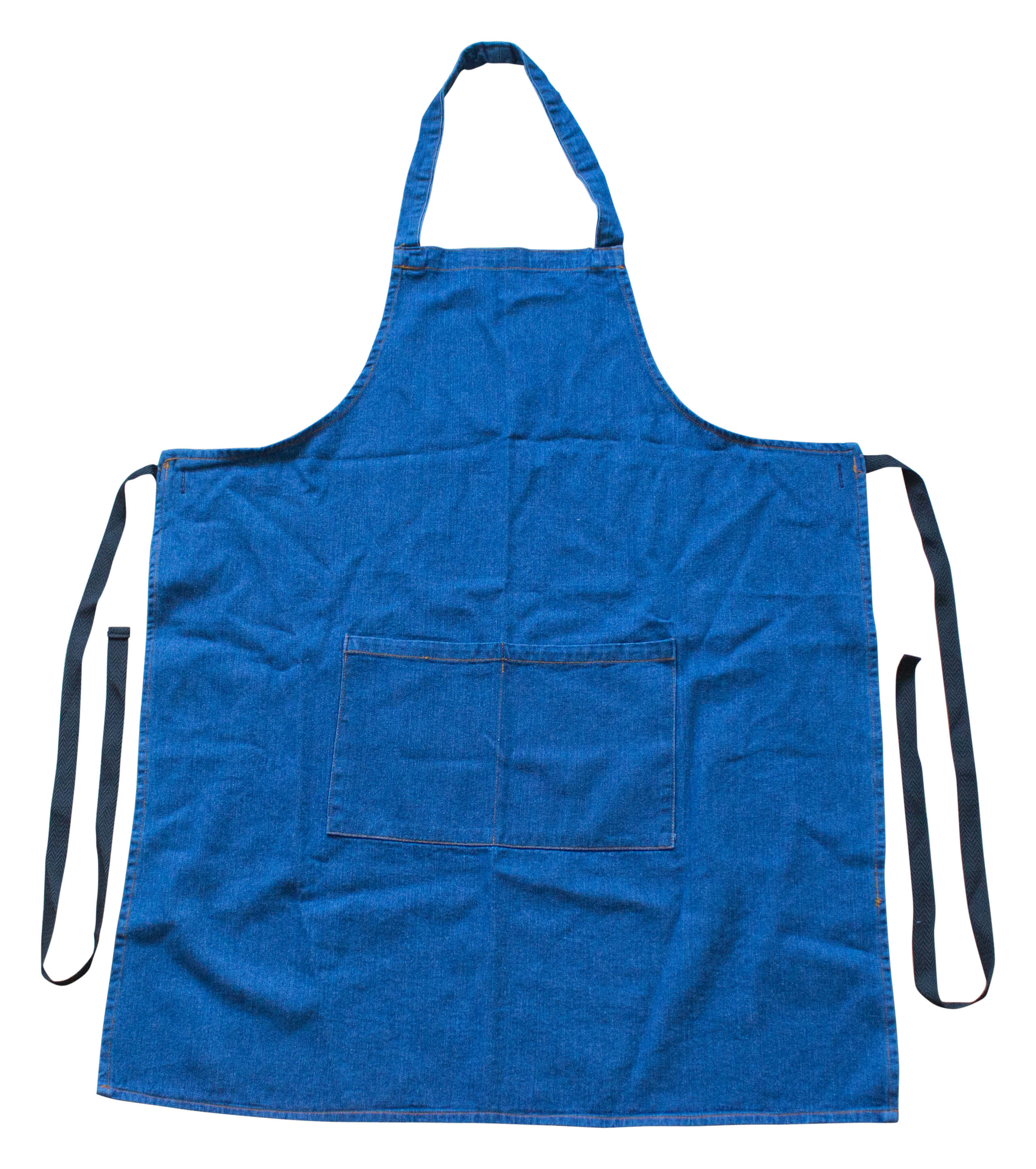 Bib apron, Denim, 90x70cm - washed (light)