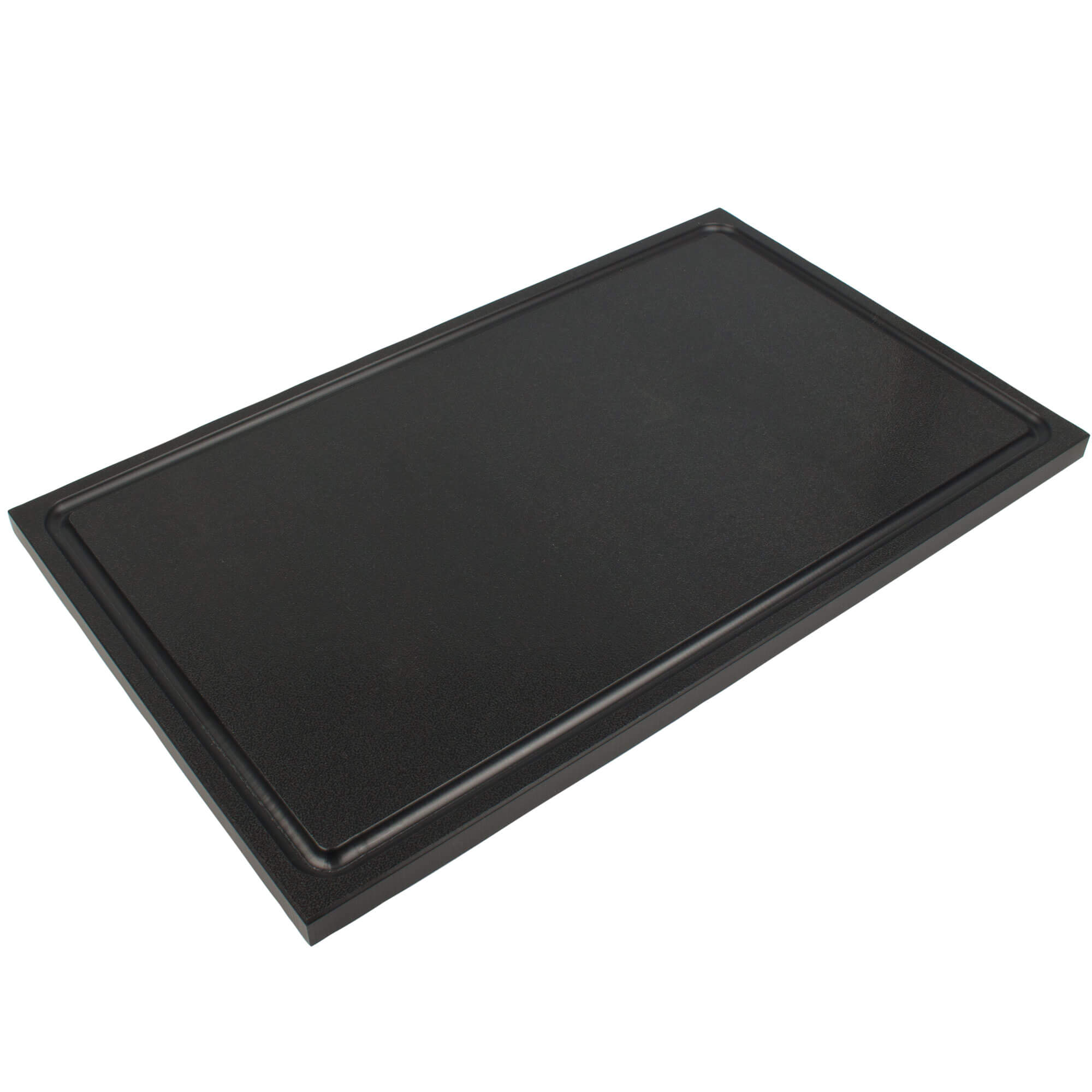 Cutting board with juice groove, HDPE black - 49,5x29,5cm