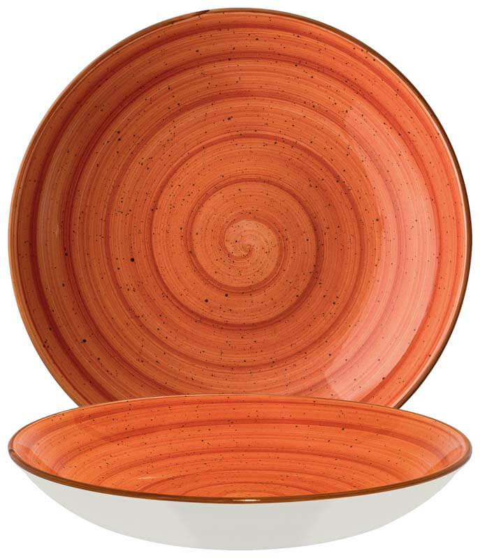Bonna Aura Terracotta Bloom Deep plate 23cm orange - 6 pcs. Bonna Aura Terracotta Bloom Deep plate 23cm orange - 6 pcs.