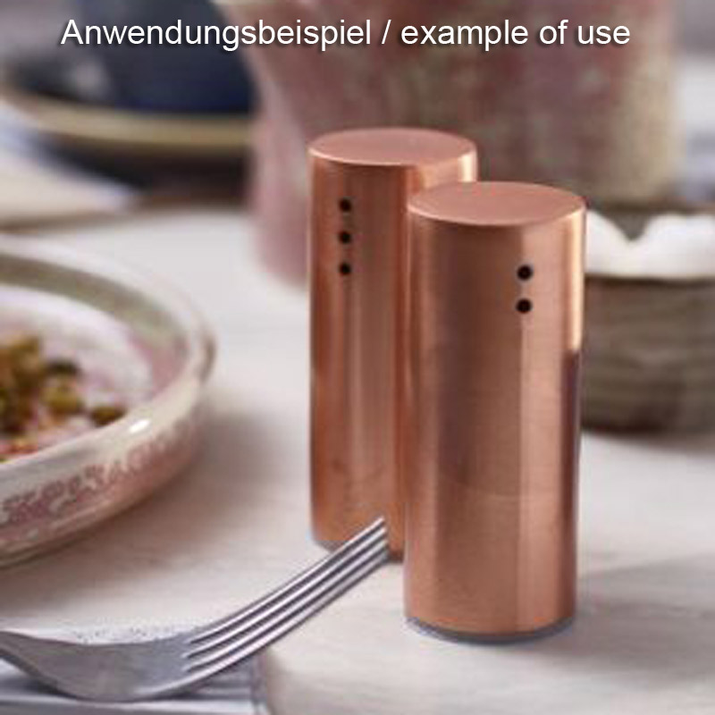Salt & Pepper shaker, stainless steel, copper colored - 7,5cm (1 set)