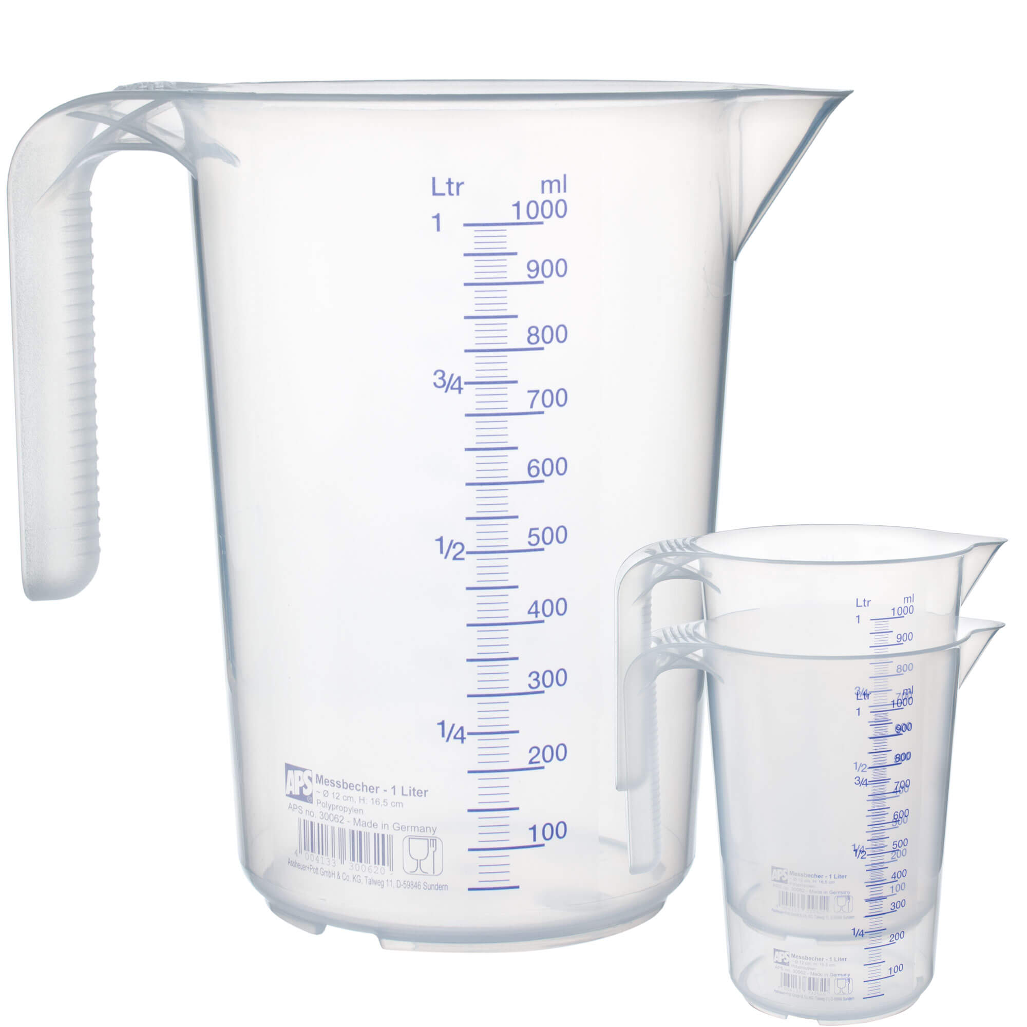 Measuring cup, stackable, PP - scale up to 1000ml