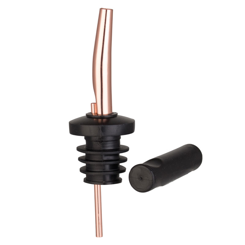 Pourer copper-colored + black dust cap - stainless steel (6 pcs.)