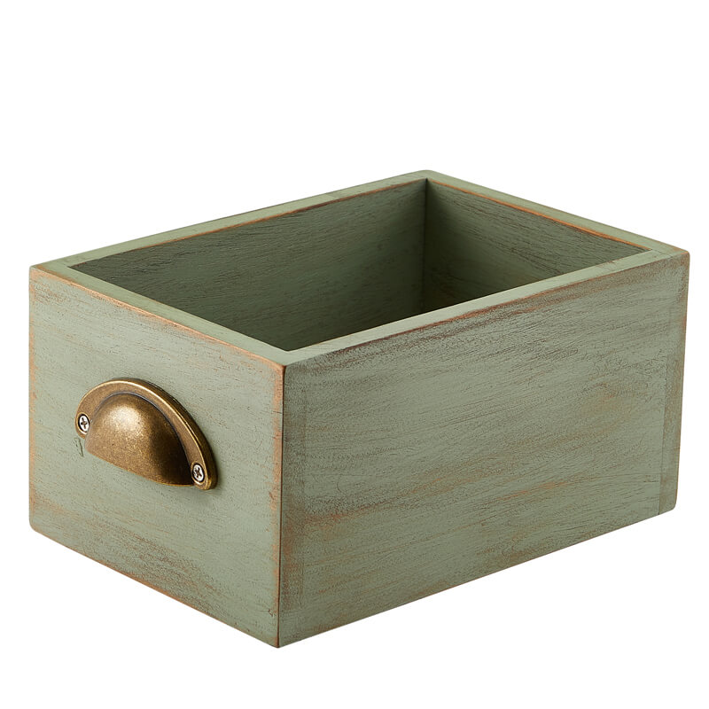 Display drawer, acacia wood, 21,5x15x11cm - green