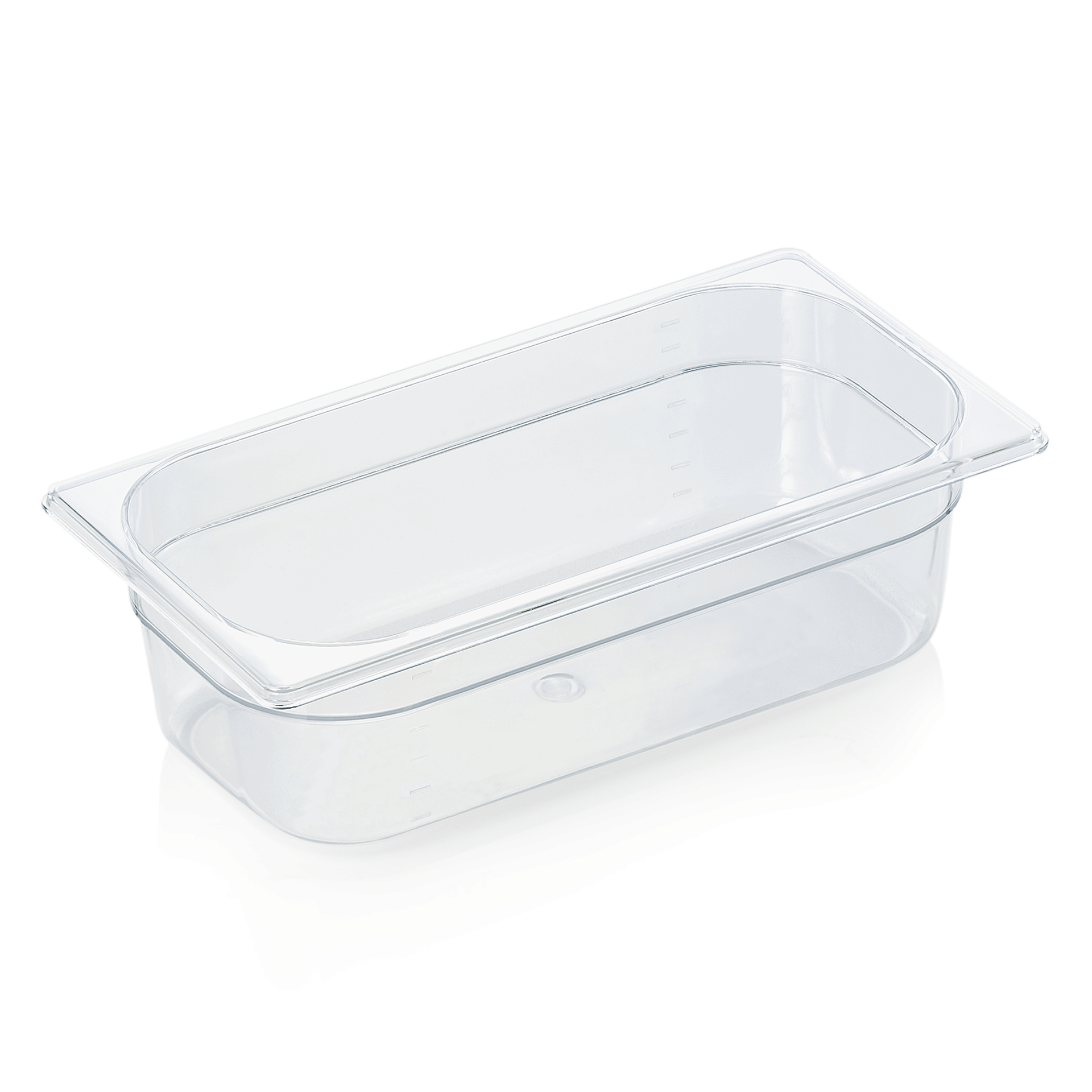 GN 1/3 container with scale, polycarbonate transparent - H 10cm (GN 94 series)