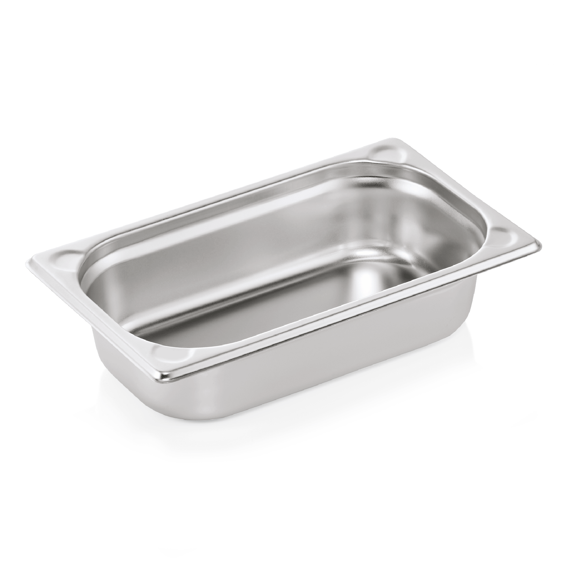 GN 1/4 container, U-shaped corners, CNS - H 6,5cm (GN CORE series)