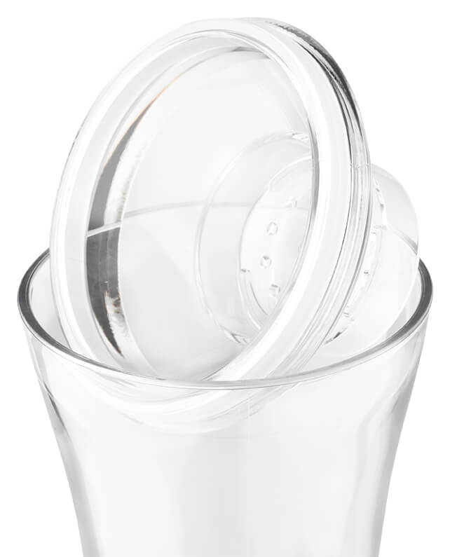 3-piece cocktail shaker, transparent - SAN-plastic (600ml)