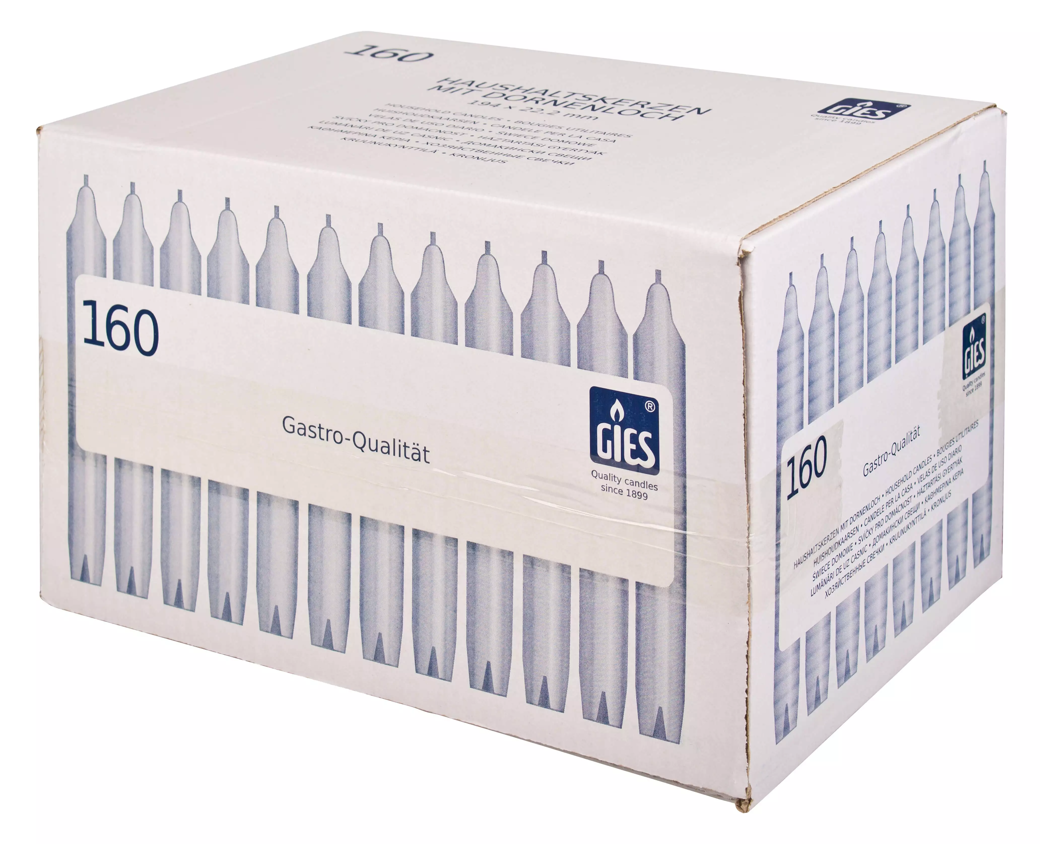 Household Candles, Gies - 194 x 22,2mm (160pcs.) Household Candles, Gies - 194 x 22,2mm (160pcs.)