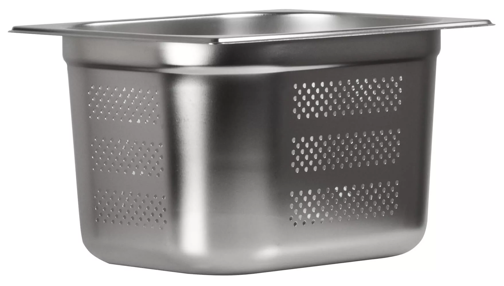 Gastronomy-standard container pierced 200mm depth- st. steel (1/2) Gastronomy-standard container pierced 200mm depth- st. steel (1/2)
