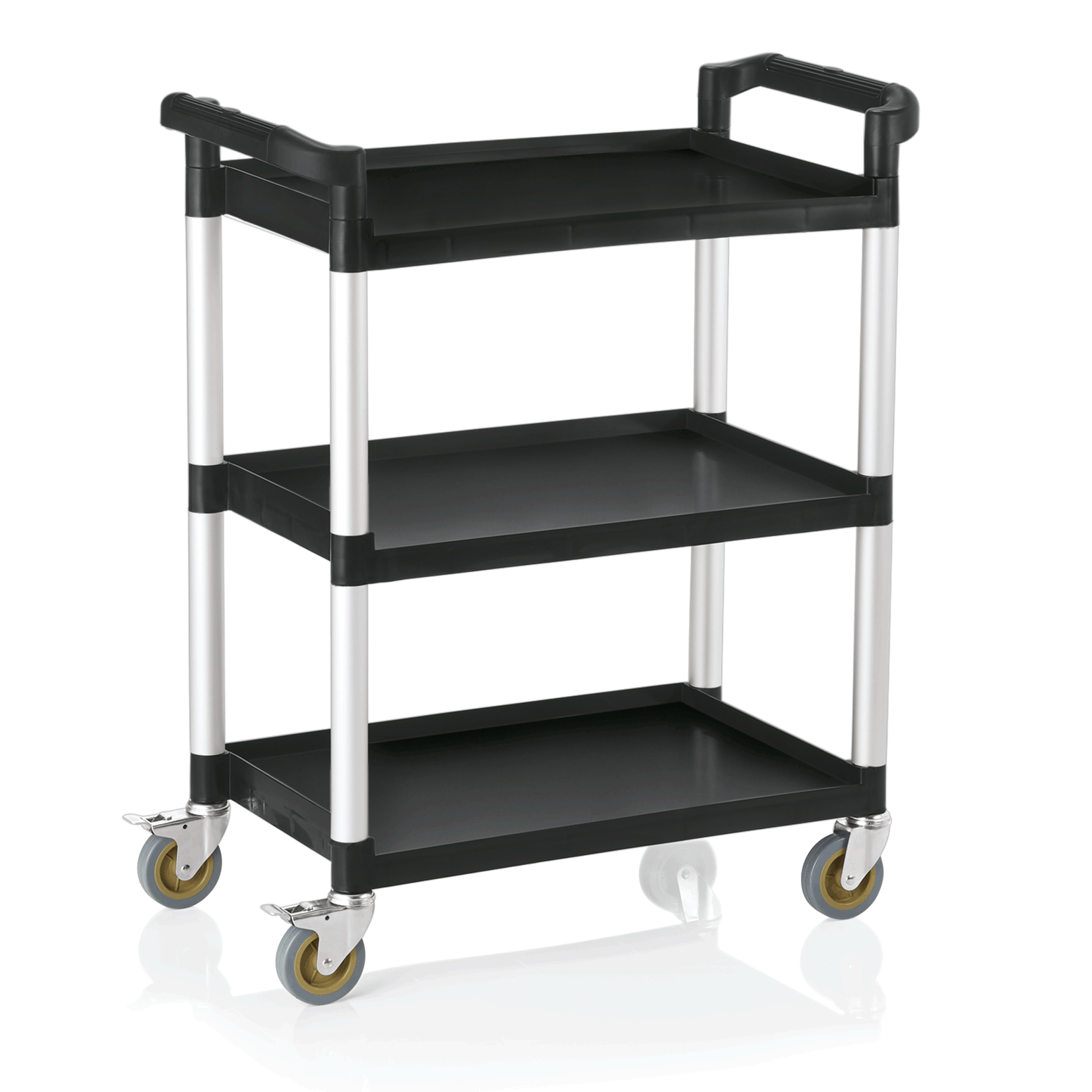 Serving trolley with 3 shelves - aluminum, polypropylene (82x41x95cm) Serving trolley with 3 shelves - aluminum, polypropylene (82x41x95cm)