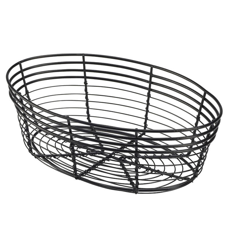 Oval wire basket black - 25,5x16x8cm (6 pcs.) Oval wire basket black - 25,5x16x8cm (6 pcs.)