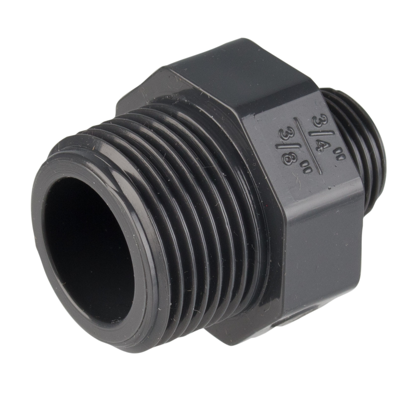 Threaded fitting reducer 3/4" AG x 3/8" AG - PVC