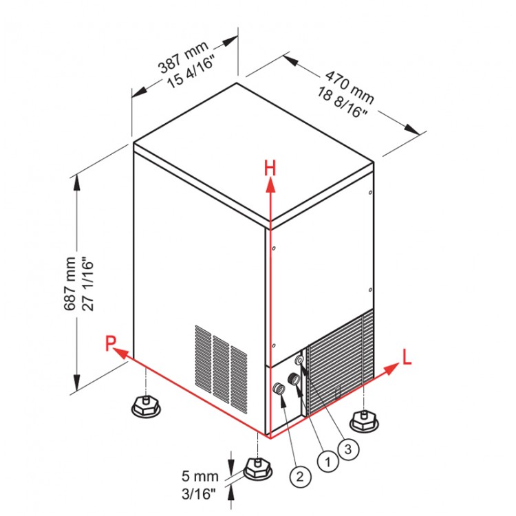 Brema Ice Cube Maker CB Series 249A HC - Ice Cone (29 kg) Brema Ice Cube Maker CB Series 249A HC - Ice Cone (29 kg)
