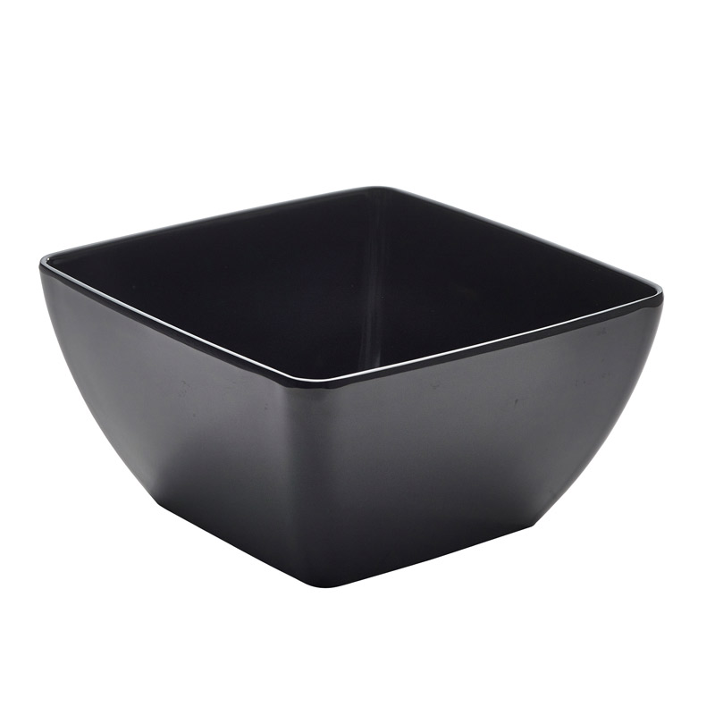 Curved Square Bowl, Black Melamine  - 2,35l / 19cm
