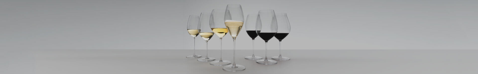 Various glasses from the Performance  series by manufacturer Riedel.