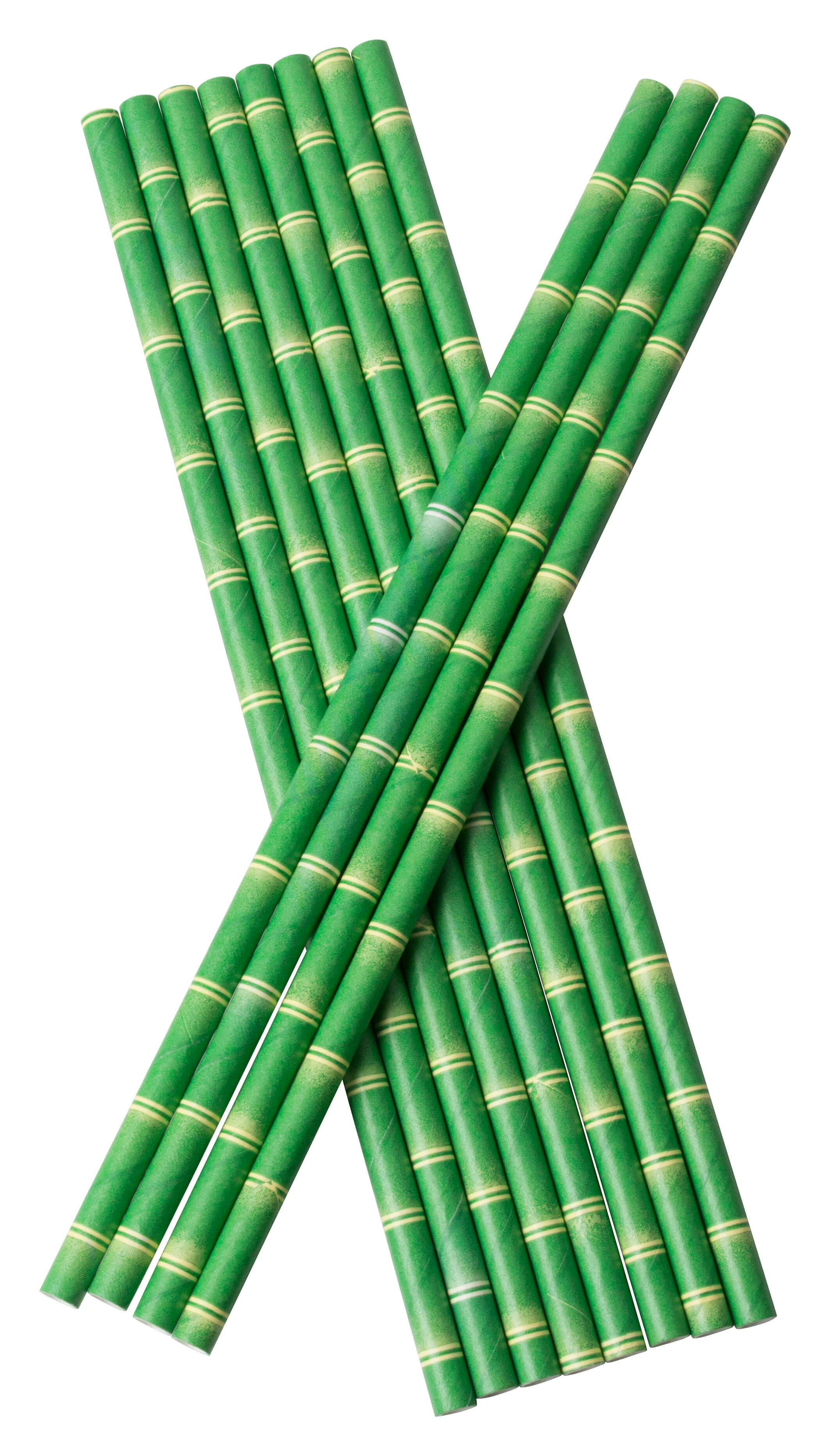 Drinking Straws, paper (210x6mm), bamboo look - 100pcs.