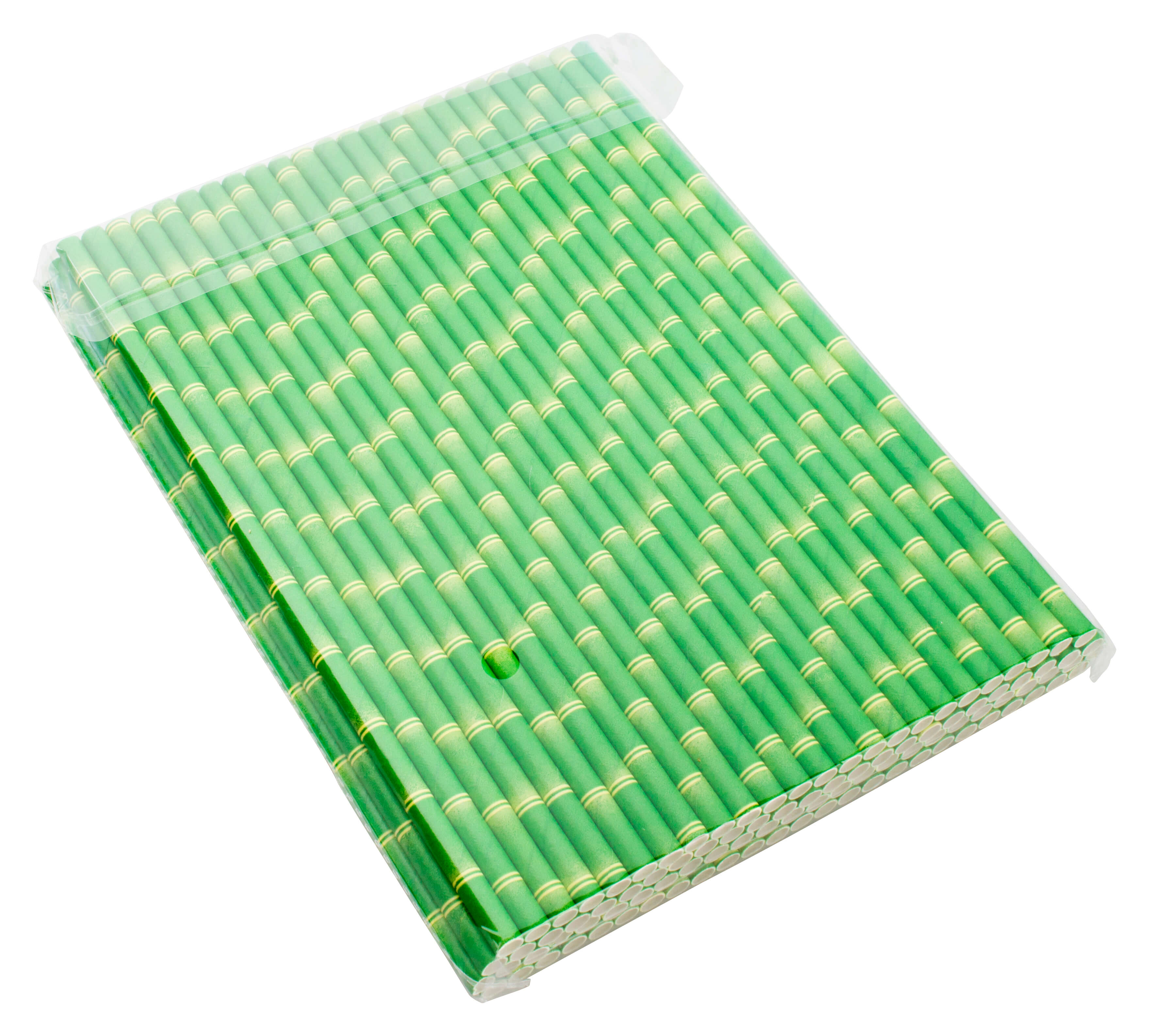 Drinking Straws, paper (210x6mm), bamboo look - 100pcs.