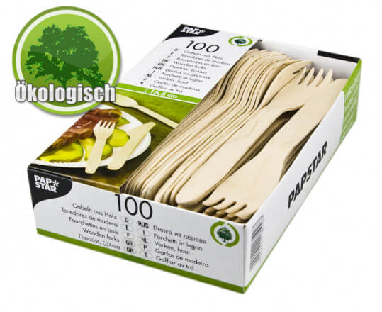 Ecological wooden forks - 2,5 x 16,5cm (100pcs.)