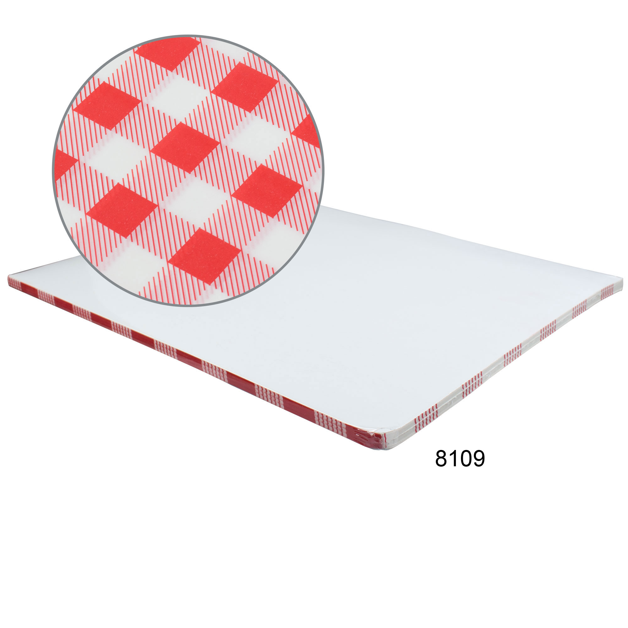 Grease-proof paper, red gingham - 19x31cm (200 pcs.)